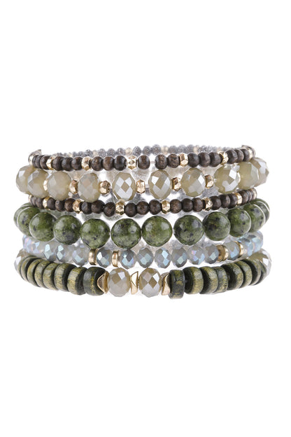 Mix Stackable Charm Bracelet - GREEN - Jewelry & Accessories - Bracelets & Bangles - Charm Bracelets