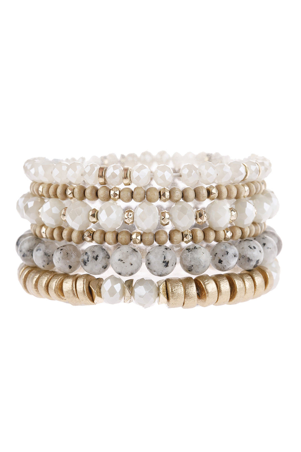 Mix Stackable Charm Bracelet - NATURAL - Jewelry & Accessories - Bracelets & Bangles - Charm Bracelets