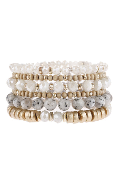 Mix Stackable Charm Bracelet - NATURAL - Jewelry & Accessories - Bracelets & Bangles - Charm Bracelets