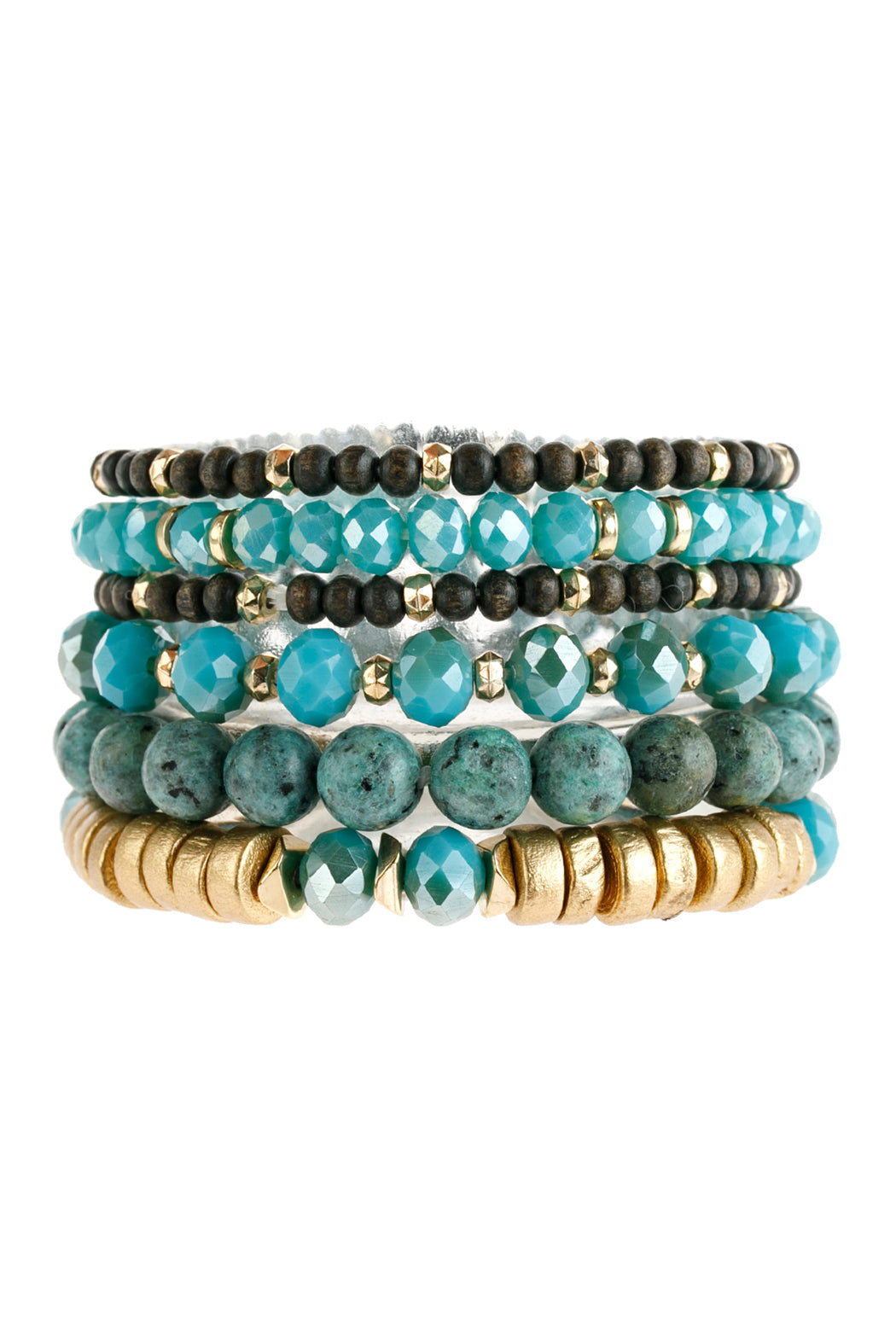 Mix Stackable Charm Bracelet - TURQUOISE - Jewelry & Accessories - Bracelets & Bangles - Charm Bracelets