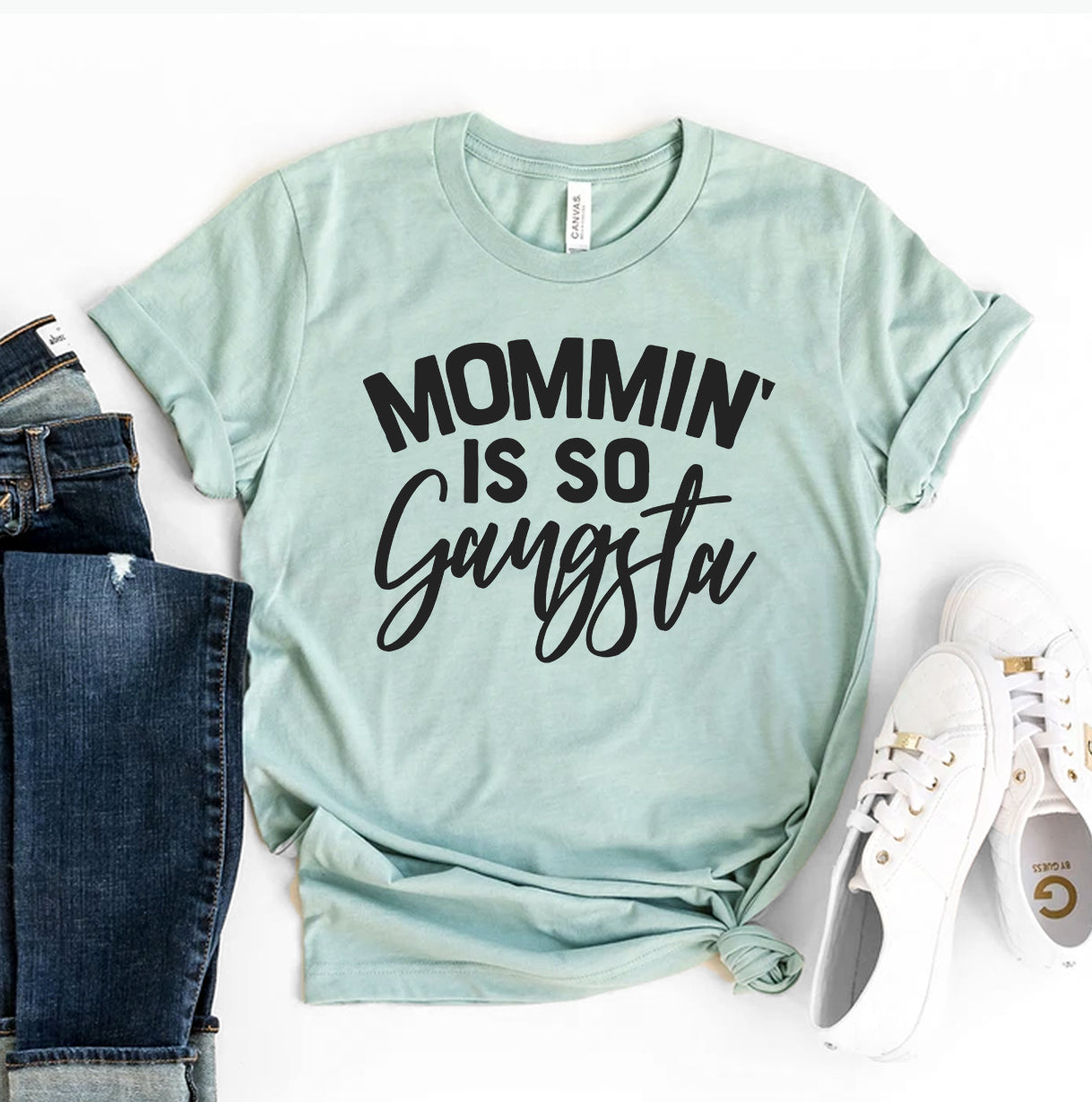 Mommin Is So Gangsta T-Shirt - Women’s Fashion - Women’s Clothing - Tops & Tees - T-Shirts
