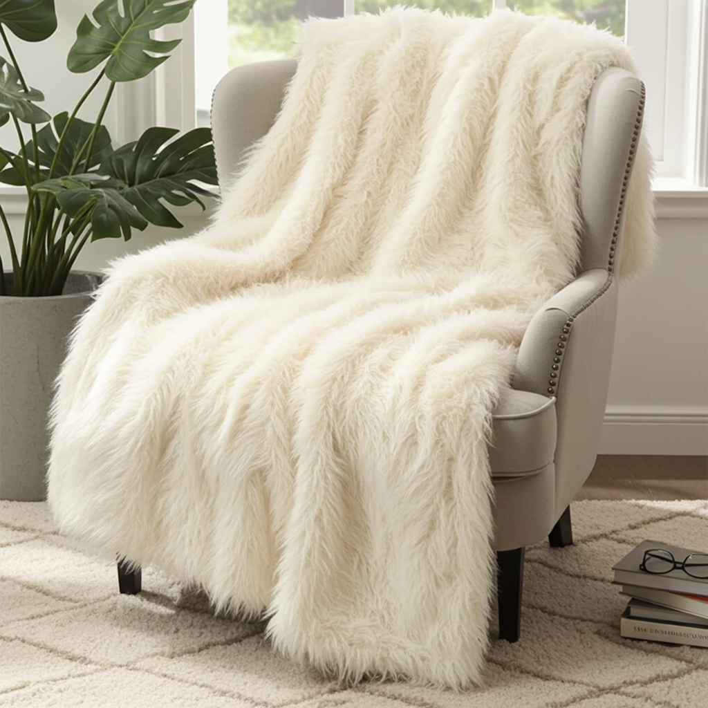 Mongolian Faux Fur Luxury Throw Blanket - Home & Garden - Home Textile - Bedding