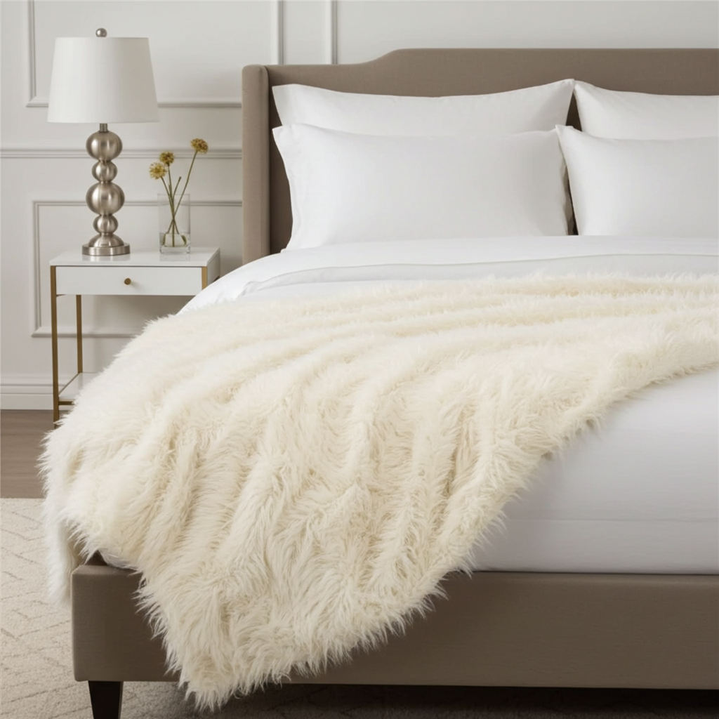 Mongolian Faux Fur Luxury Throw Blanket - Home & Garden - Home Textile - Bedding