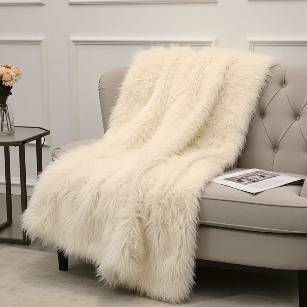 Mongolian Faux Fur Luxury Throw Blanket - Home & Garden - Home Textile - Bedding