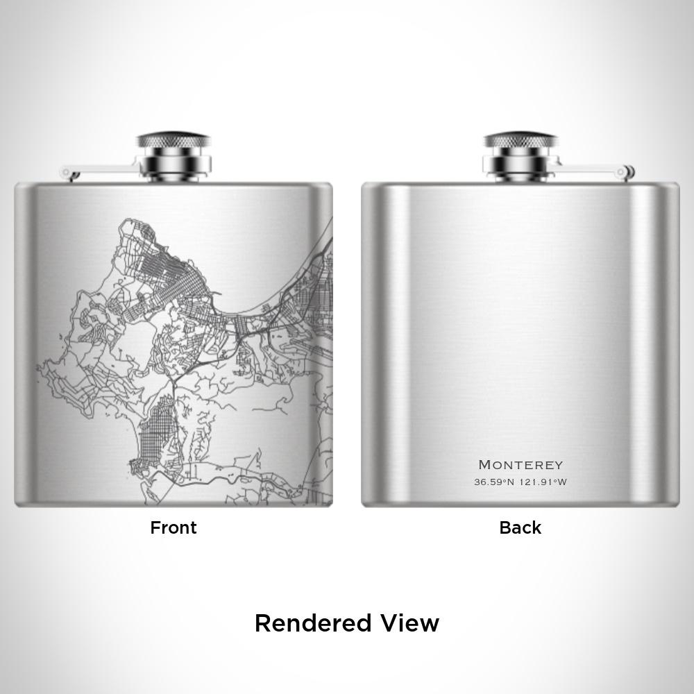 Monterey - California Map Hip Flask - Drinkware