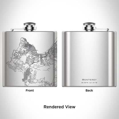 Monterey - California Map Hip Flask - Drinkware