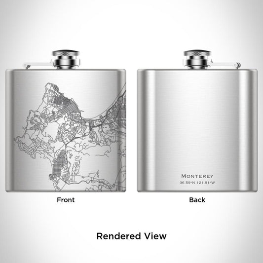 Monterey - California Map Hip Flask - Drinkware