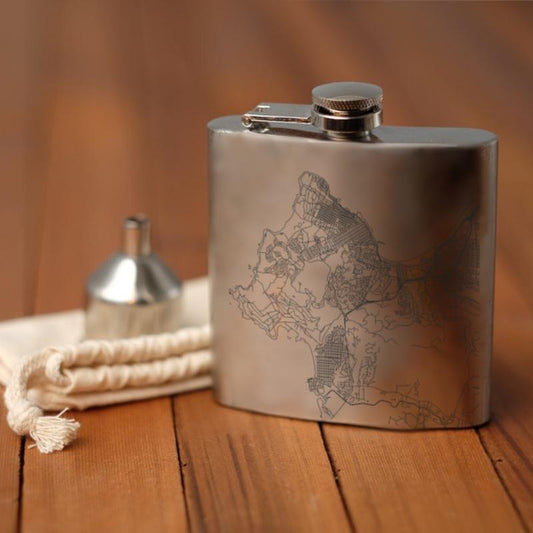Monterey - California Map Hip Flask - Drinkware