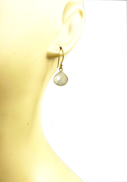 Moonstone Bezel Drop Earrings - One Color / One Size - Jewelry & Accessories - Fine Jewelry - Earrings