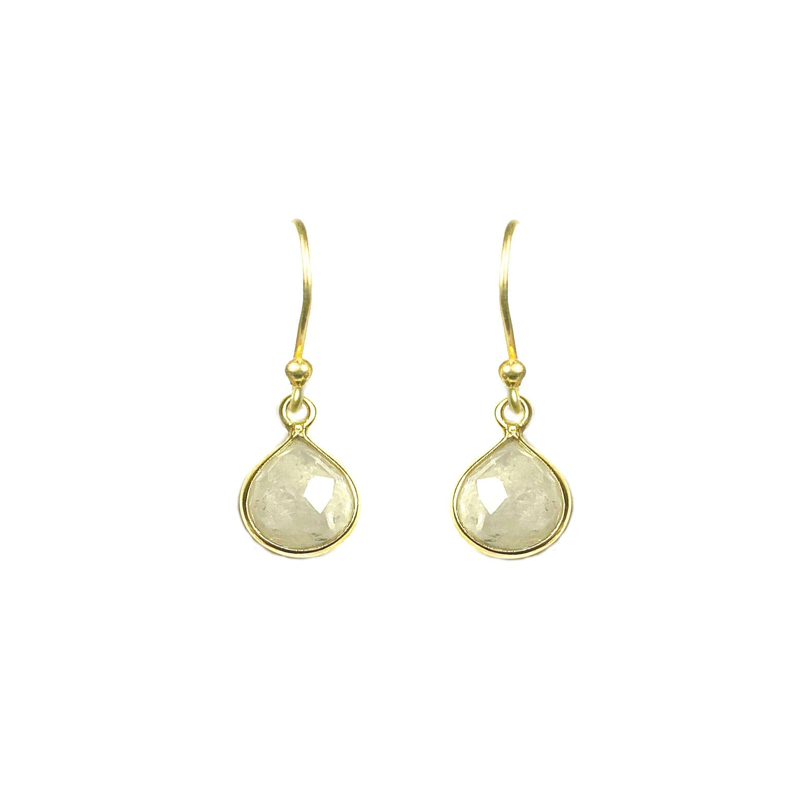Moonstone Bezel Drop Earrings - One Color / One Size - Jewelry & Accessories - Fine Jewelry - Earrings