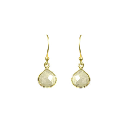 Moonstone Bezel Drop Earrings - One Color / One Size - Jewelry & Accessories - Fine Jewelry - Earrings