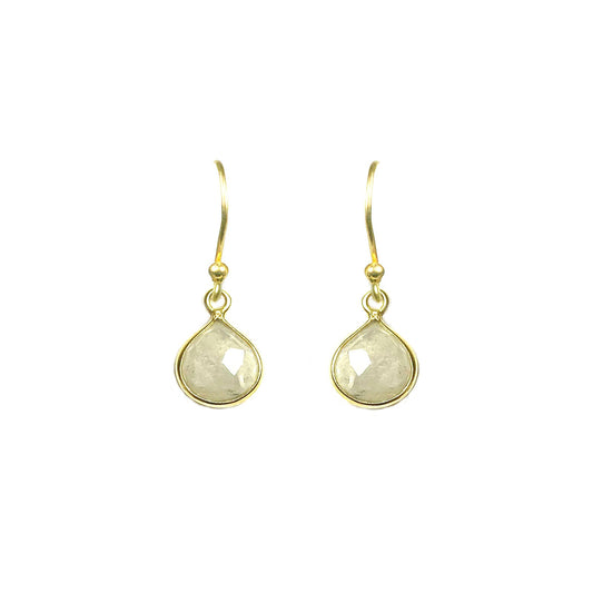 Moonstone Bezel Drop Earrings - One Color / One Size - Jewelry & Accessories - Fine Jewelry - Earrings