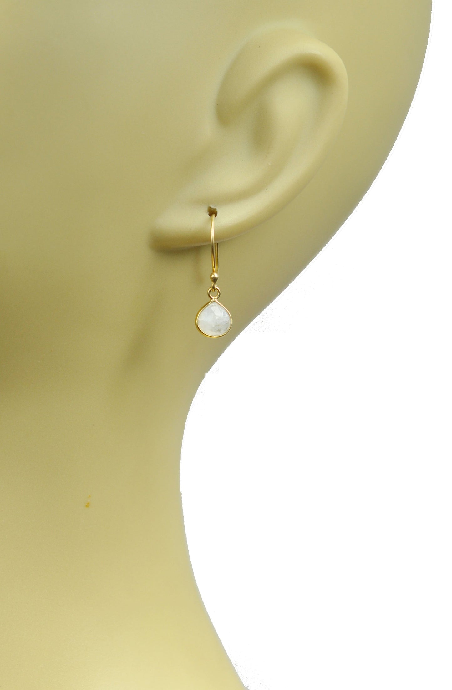 Moonstone Bezel Vermeil Earrings - One Color / One Size - Jewelry & Accessories - Earrings