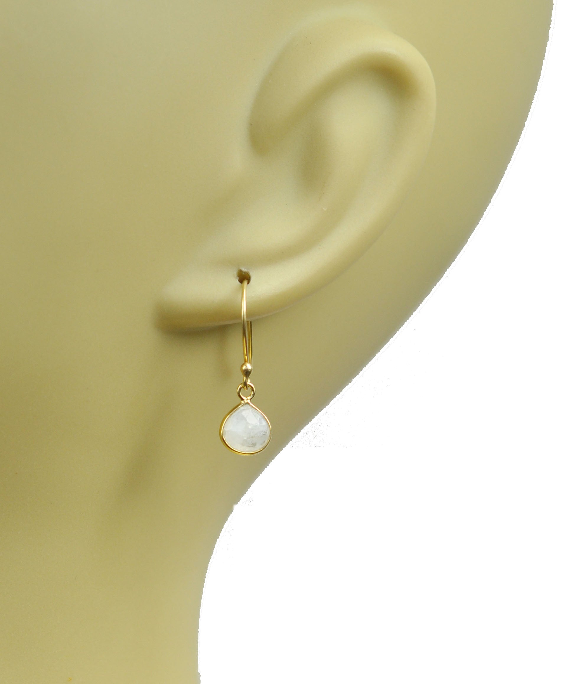 Moonstone Bezel Vermeil Earrings - One Color / One Size - Jewelry & Accessories - Earrings