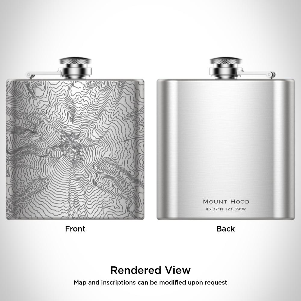Mount Hood - Oregon Map Hip Flask - Drinkware