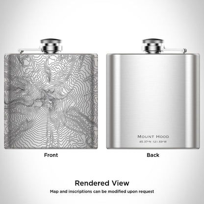 Mount Hood - Oregon Map Hip Flask - Drinkware