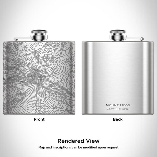 Mount Hood - Oregon Map Hip Flask - Drinkware