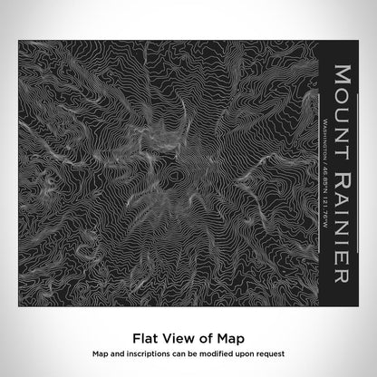Mount Rainier - Washington Map Bottle with Bamboo Top in Matte Black - Drinkware