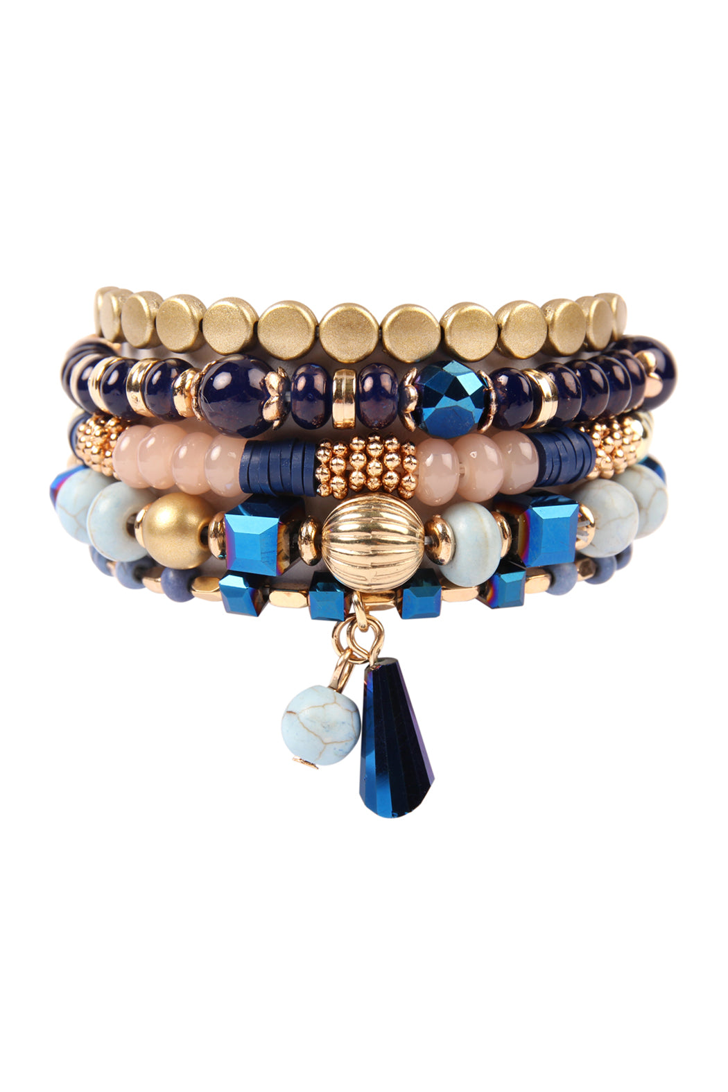 Multibeads Stretch Bracelet - NAVY - Jewelry & Accessories - Bracelets & Bangles - Charm Bracelets