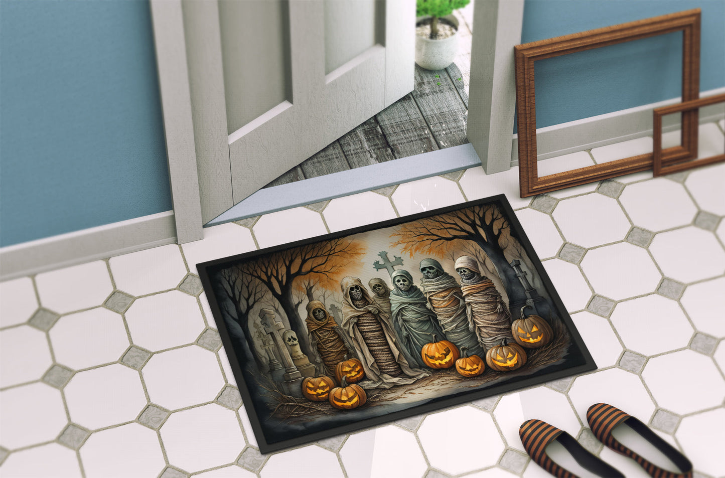 Mummies Spooky Halloween Doormat - One Color / One Size - Home & Garden - Home Textile - Carpets & Rugs