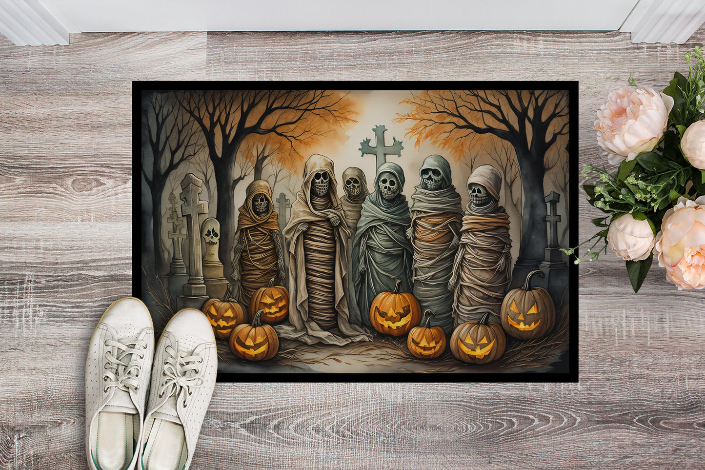 Mummies Spooky Halloween Doormat - One Color / One Size - Home & Garden - Home Textile - Carpets & Rugs
