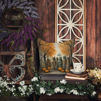 Mummies Spooky Halloween Throw Pillow - One Color / One Size - Home & Garden - Home Textile - Pillows