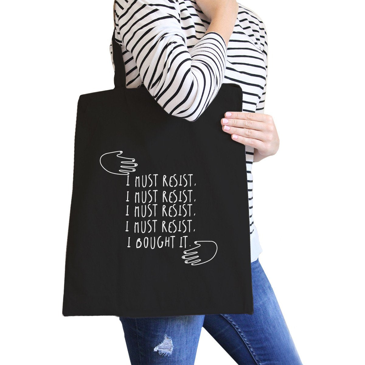 Must Resist Black Canvas Bag Best Friend Birthday Gift Tote Bags - One Color / One Size - Bags & Luggage - Women’s Bags