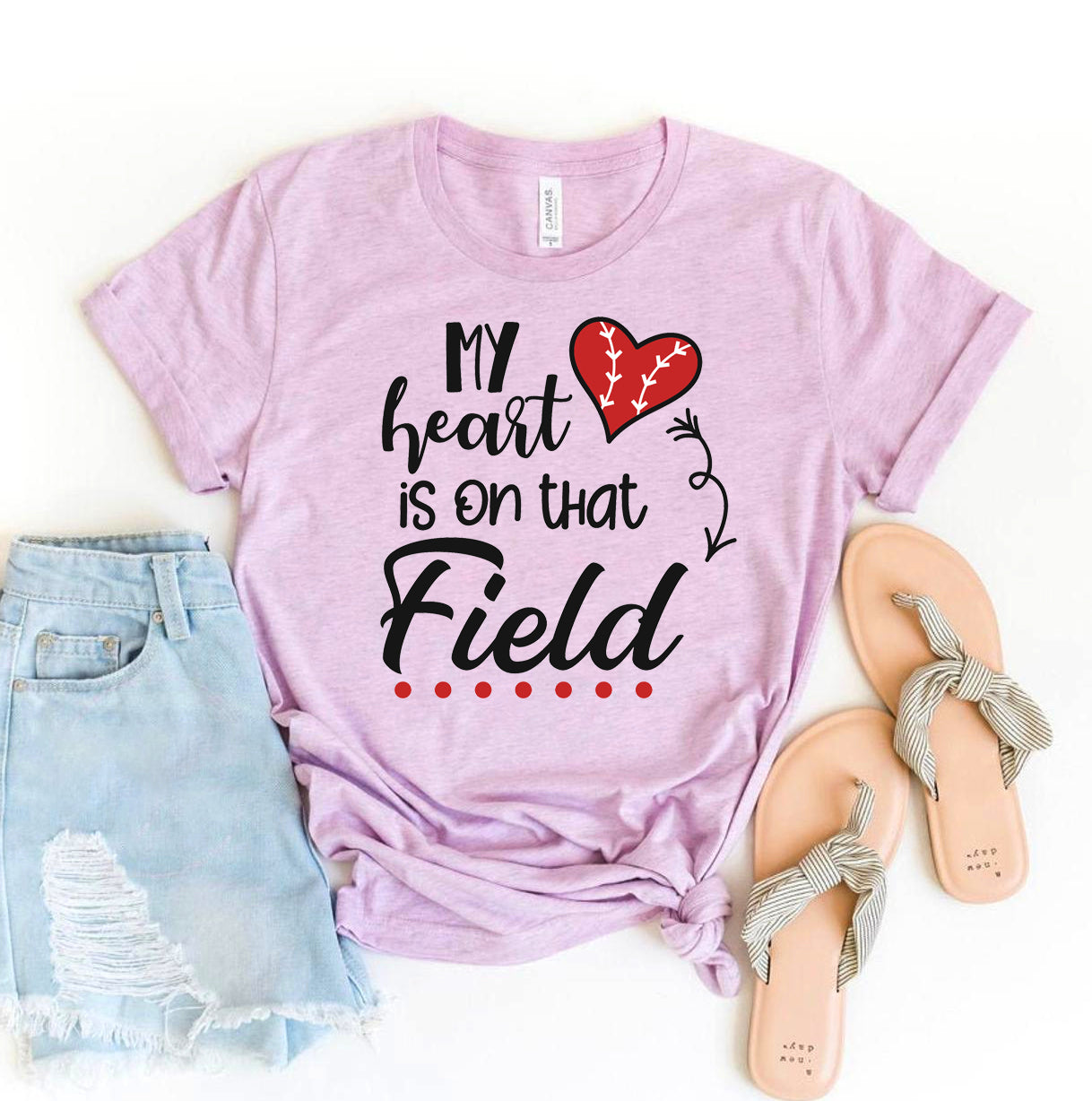 My Heart Is on That Field T-Shirt - Women’s Fashion - Women’s Clothing - Tops & Tees - T-Shirts