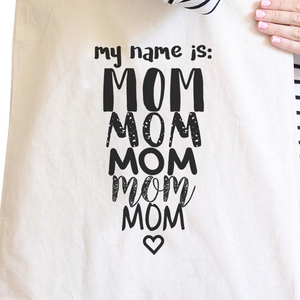 My Name Is Mom Natural Canvas Tote Bag - One Color / One Size - Bags & Luggage - Women’s Bags