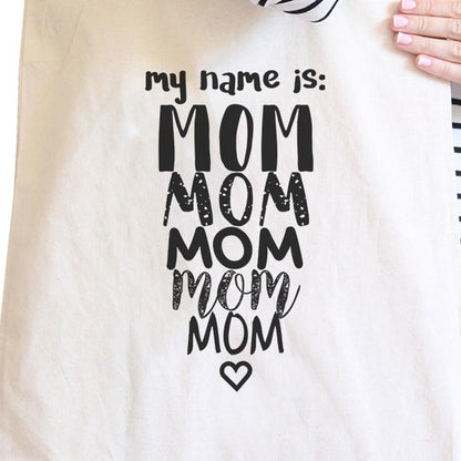 My Name Is Mom Natural Canvas Tote Bag - One Color / One Size - Bags & Luggage - Women’s Bags