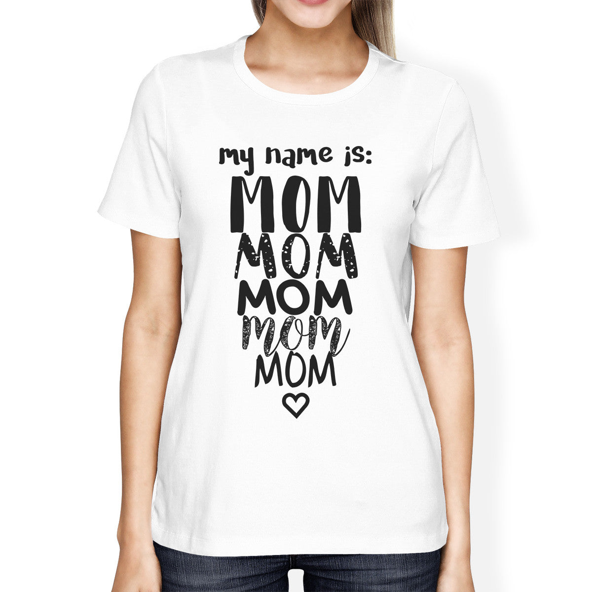 My Name Is Mom Womens White Crew Neck T-Shirt Funny Gift for Grande - Women’s Fashion - Women’s Clothing - Tops & Tees