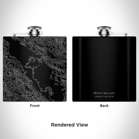 Napa Valley - California Engraved Topographic Map Hip Flask in Matte - Drinkware