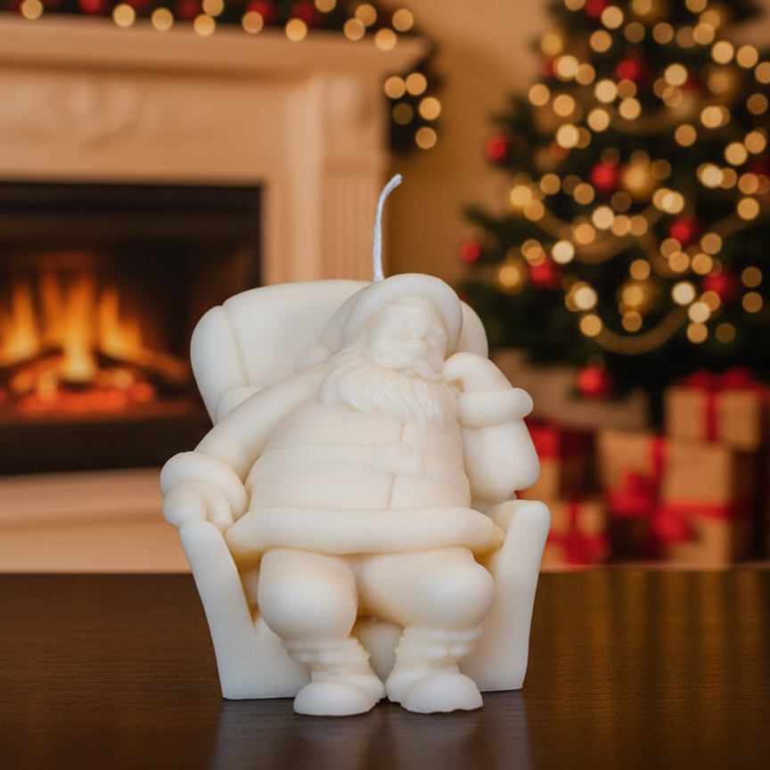 Napping Santa Candle Soy Wax Candle Christmas Candle - Home & Garden - Home Decor - Candles & Holders