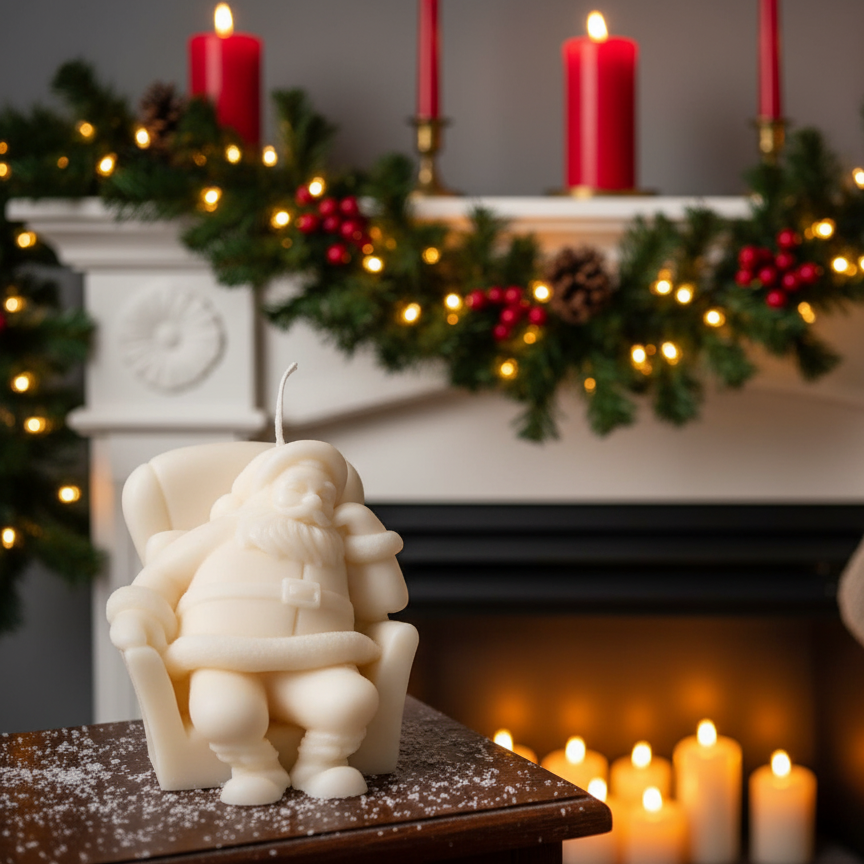 Napping Santa Candle Soy Wax Candle Christmas Candle - Home & Garden - Home Decor - Candles & Holders