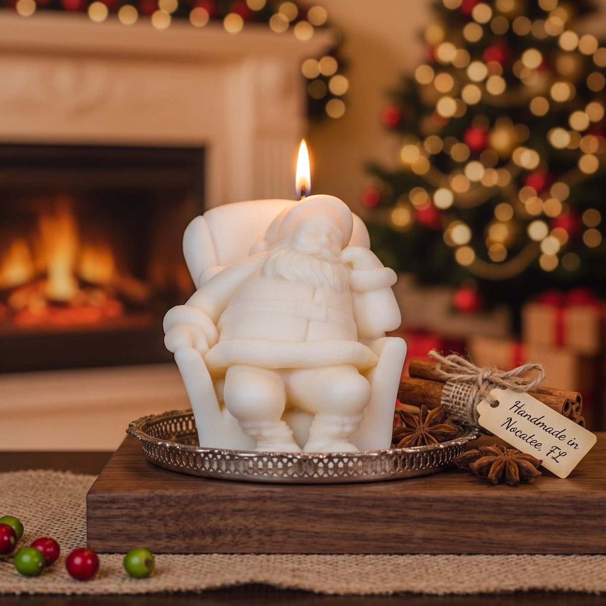 Napping Santa Candle Soy Wax Candle Christmas Candle - Sweater Weather - Home & Garden - Home Decor - Candles & Holders