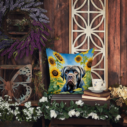 Neapolitan Mastiff in Sunflowers Throw Pillow - One Color / One Size - Home & Garden - Home Textile - Pillows