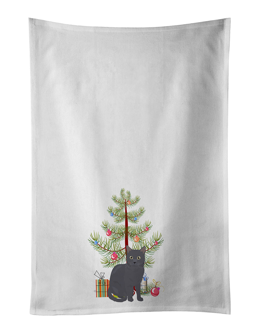 Nebelung Cat Christmas Kitchen Towel Set of 2 - One Color / One Size - Home & Garden - Home Textile - Towels