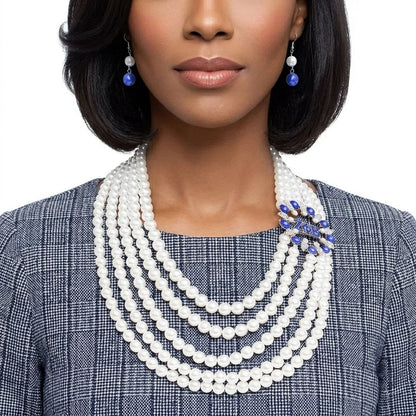 Necklace White Pearl ZPB Set for Women