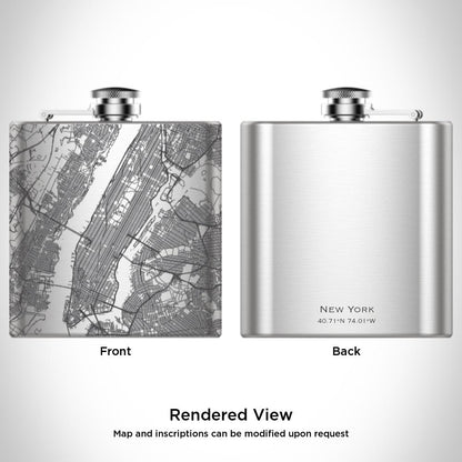 New York - New York Map Hip Flask - Drinkware