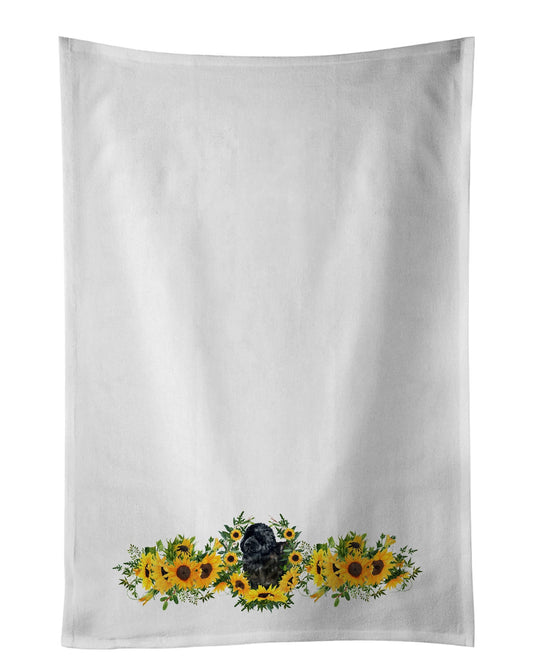 Newfoundland in Sunflowers Kitchen Towel Set of 2 - One Color / One Size - Home & Garden - Home Textile - Towels