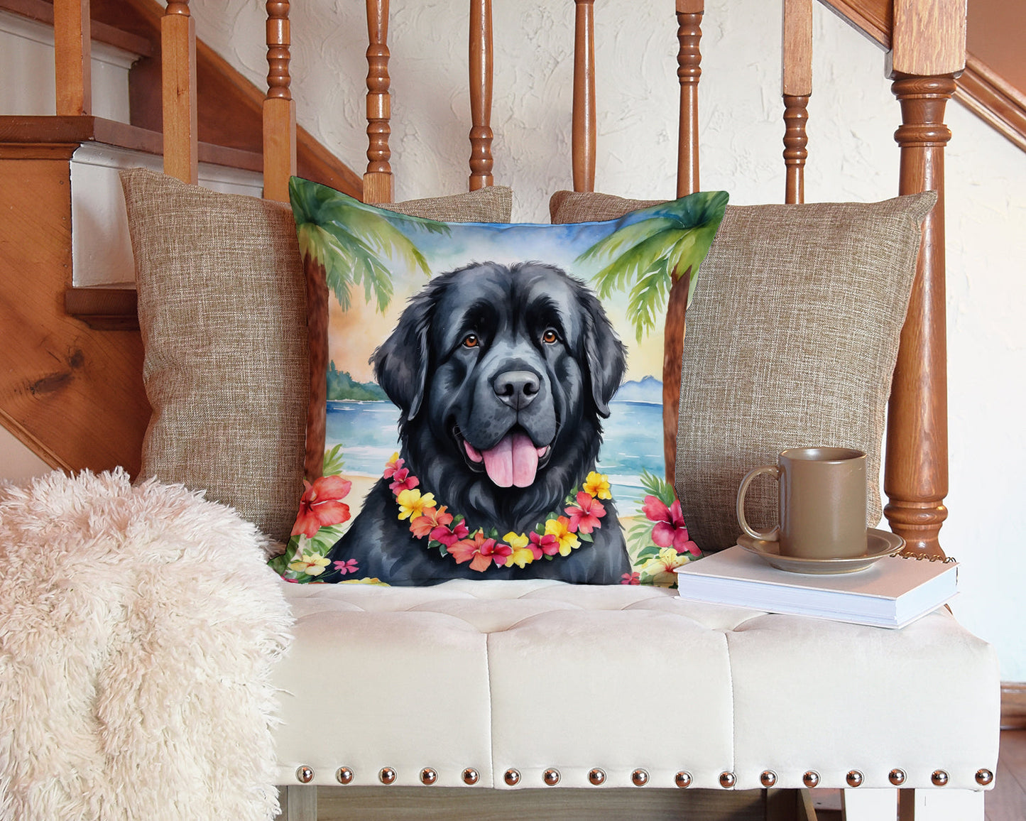 Newfoundland Luau Throw Pillow - One Color / One Size - Home & Garden - Home Textile - Pillows