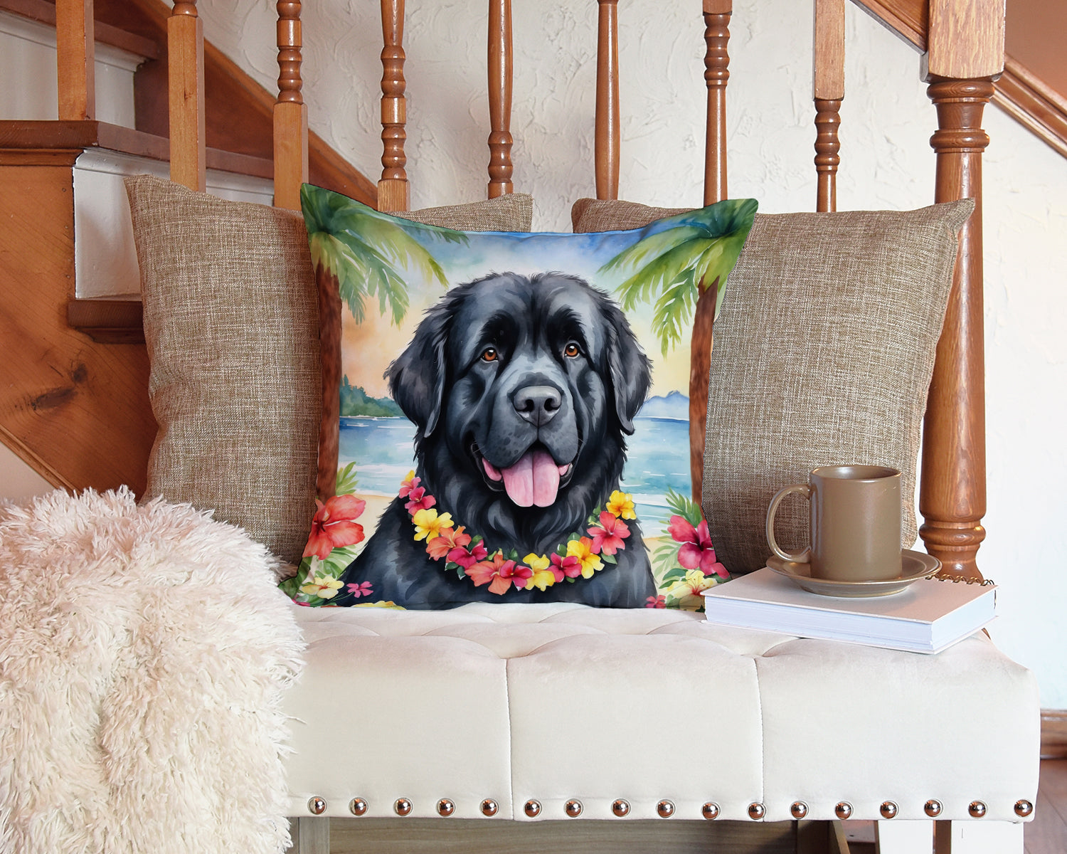 Newfoundland Luau Throw Pillow - One Color / One Size - Home & Garden - Home Textile - Pillows