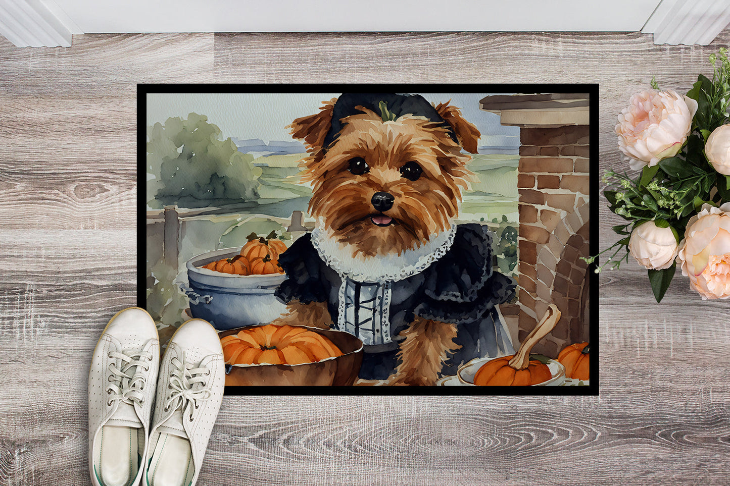 Norfolk Terrier Fall Kitchen Pumpkins Doormat - One Color / One Size - Home & Garden - Home Textile - Carpets & Rugs