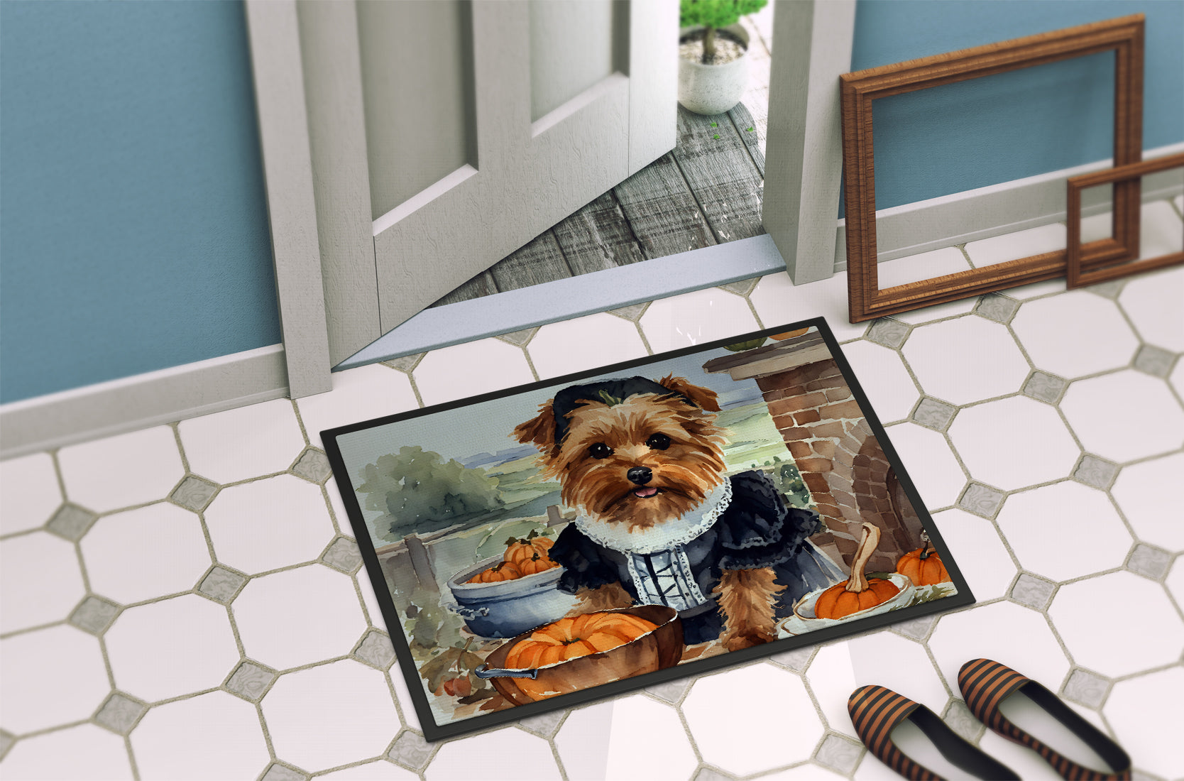 Norfolk Terrier Fall Kitchen Pumpkins Doormat - One Color / One Size - Home & Garden - Home Textile - Carpets & Rugs