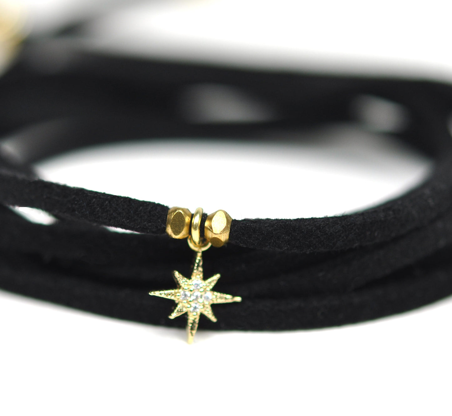 North Star Black Suede Wrap Bracelet - One Color / One Size - Jewelry & Accessories