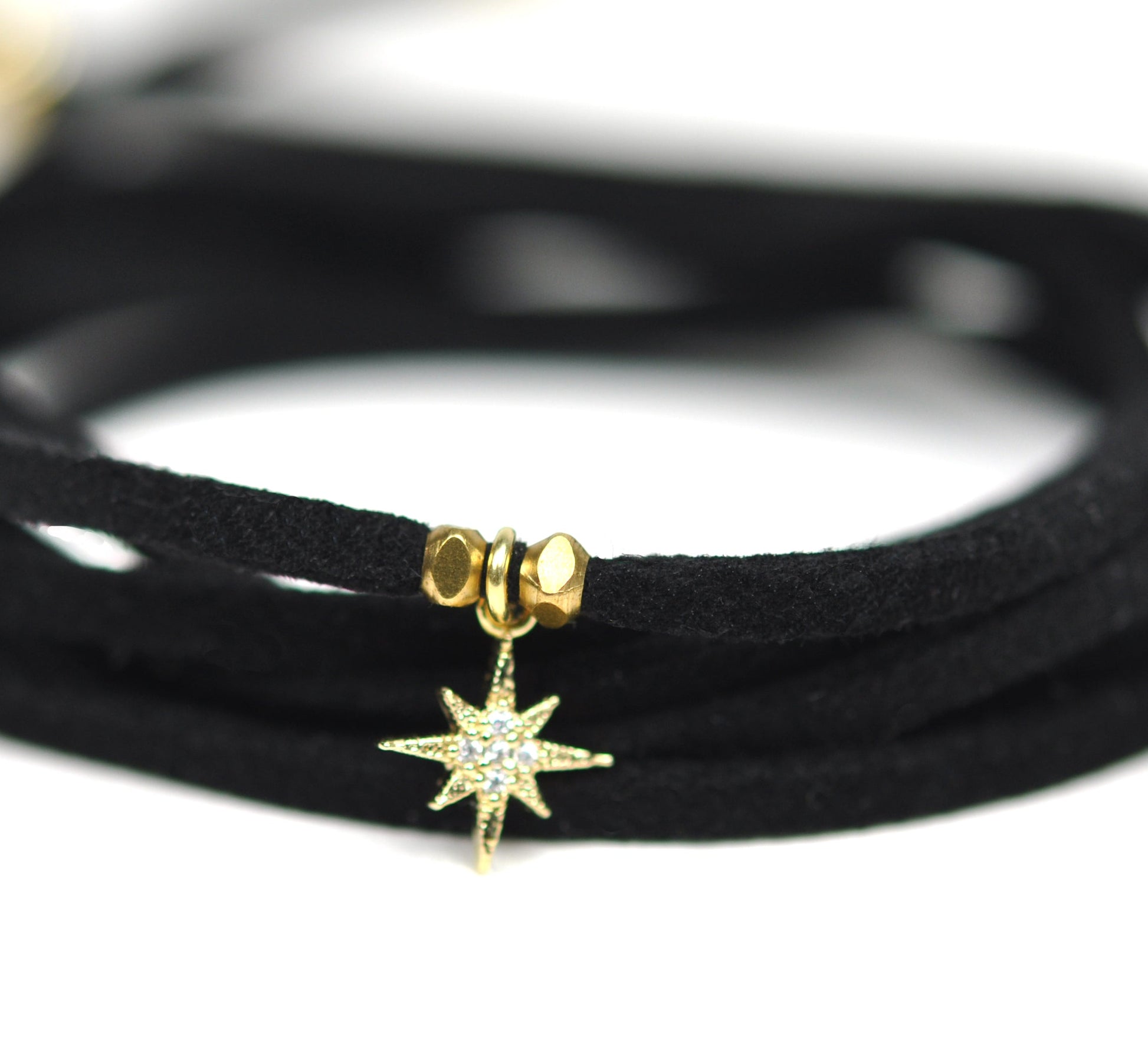 North Star Black Suede Wrap Bracelet - One Color / One Size - Jewelry & Accessories
