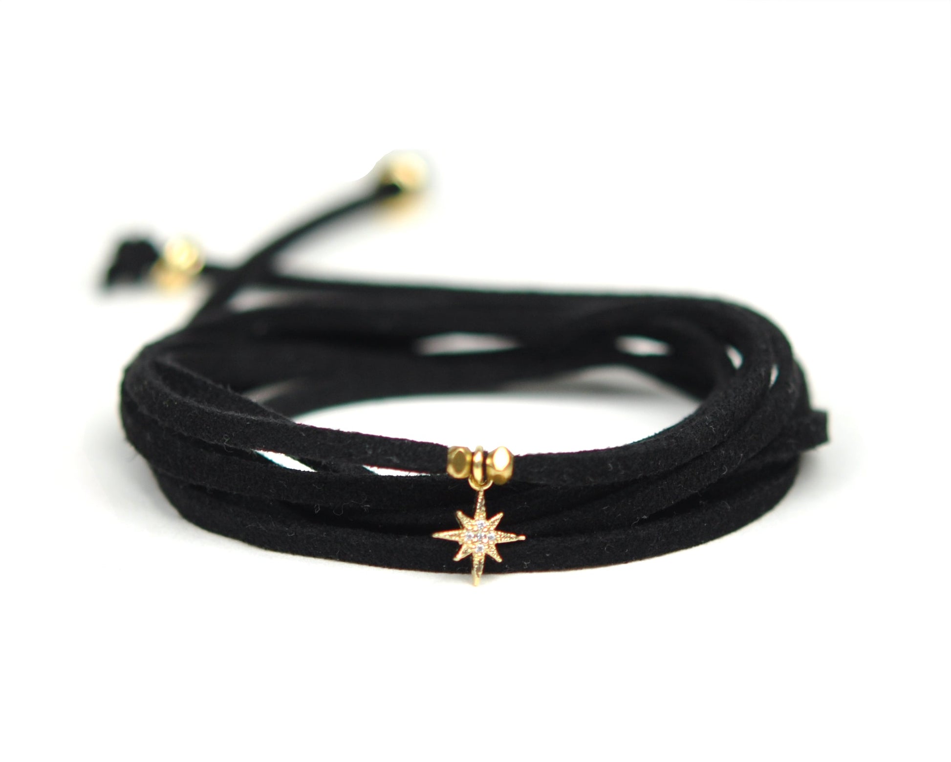 North Star Black Suede Wrap Bracelet - One Color / One Size - Jewelry & Accessories