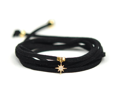 North Star Black Suede Wrap Bracelet - One Color / One Size - Jewelry & Accessories