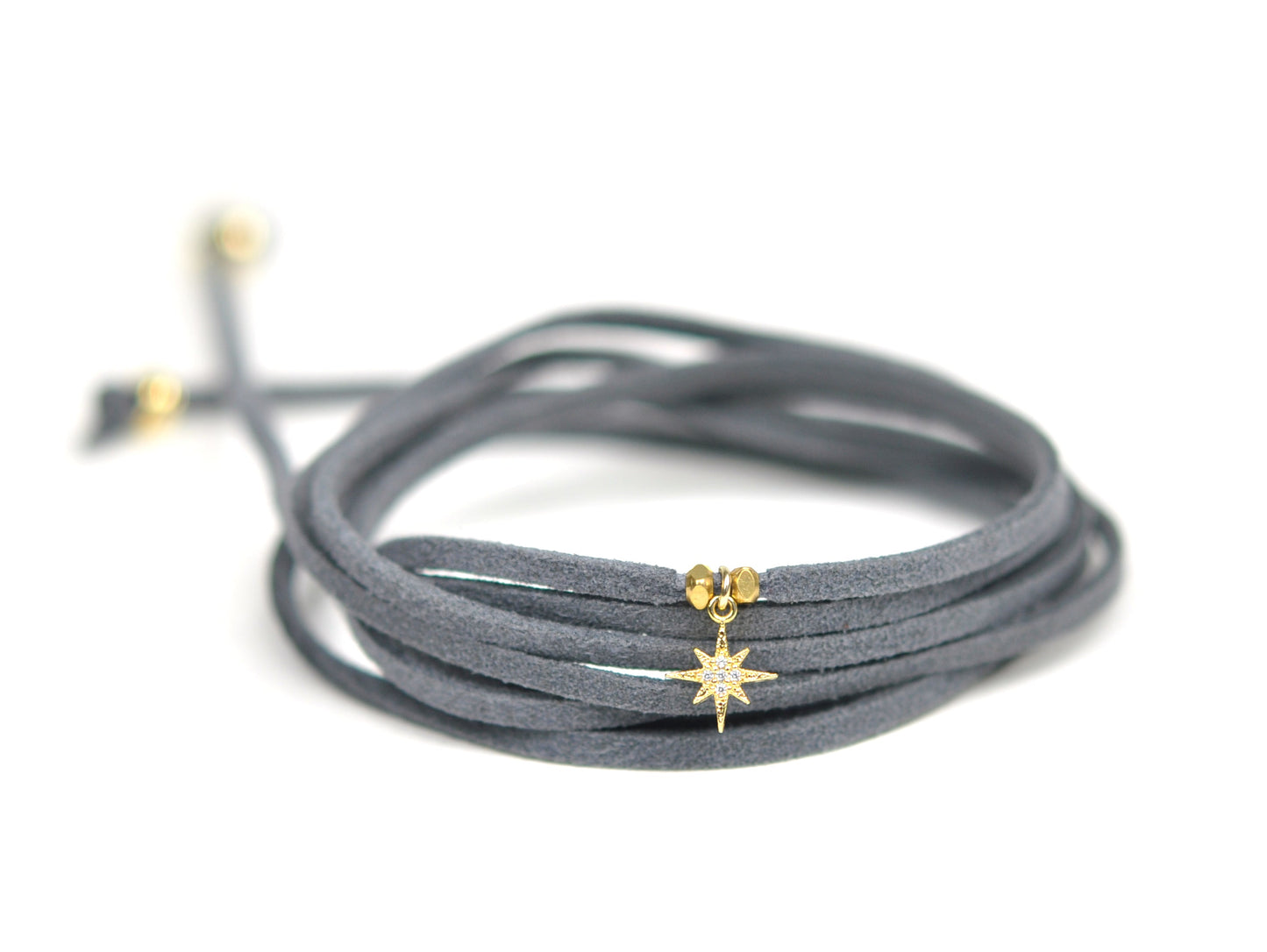 North Star Grey Suede Wrap Bracelet - One Color / One Size - Jewelry & Accessories