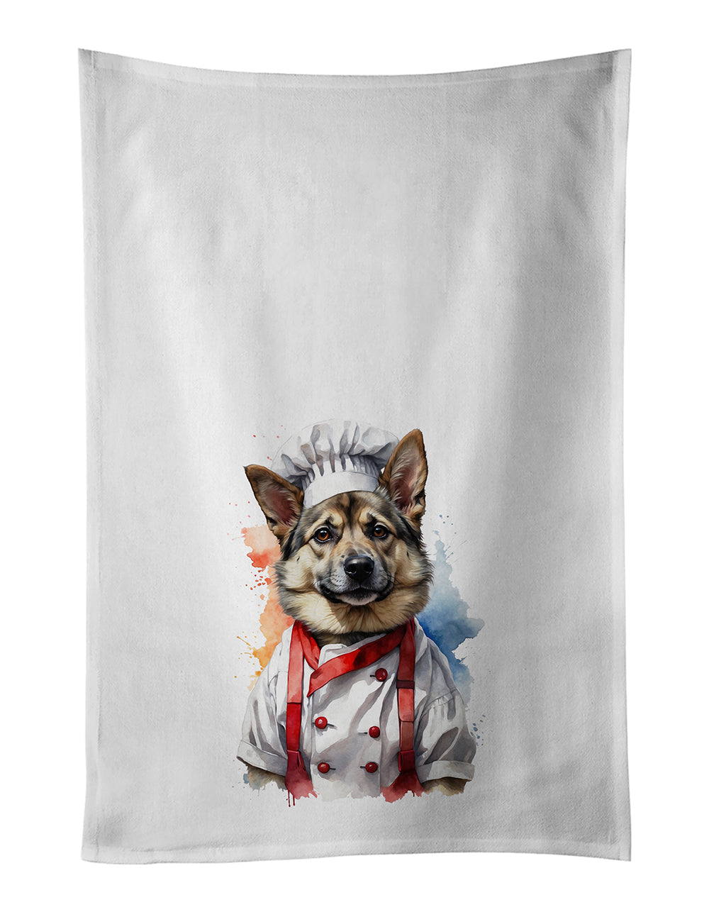 Norwegian Elkhound Chef Kitchen Towel Set of 2 - One Color / One Size - Home & Garden - Home Textile - Towels